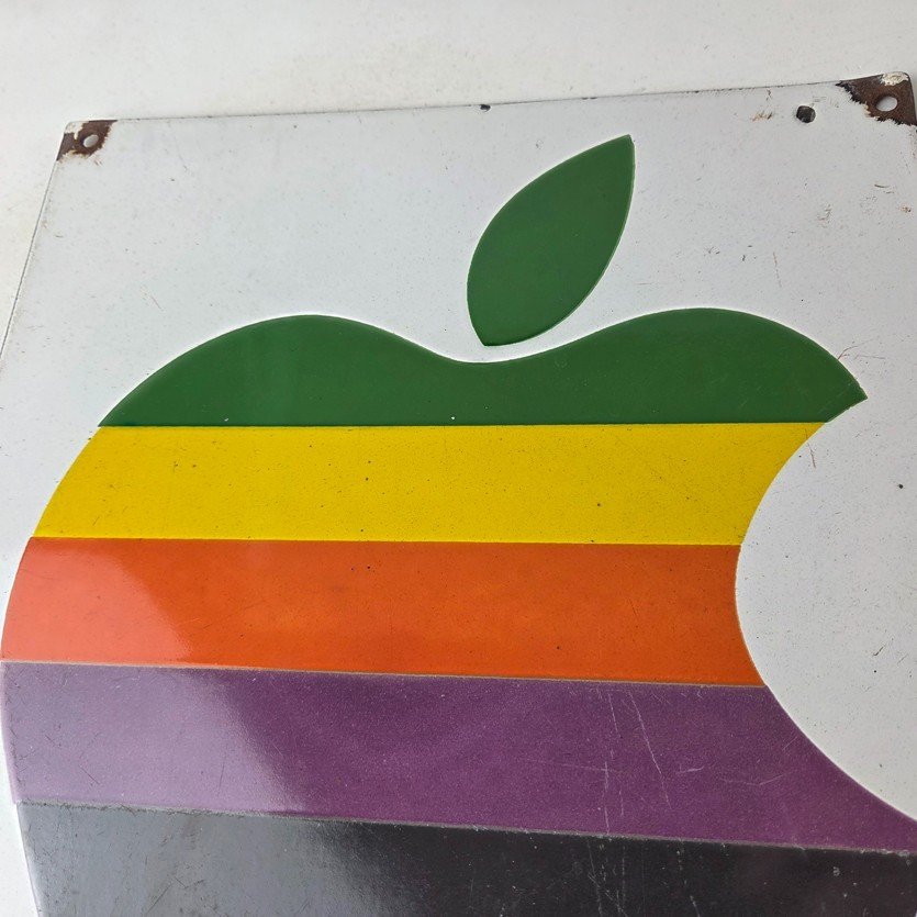 Vintage Apple Computers Sign - Authorized Dealer Service Gas Porcelain Sign - Image 3