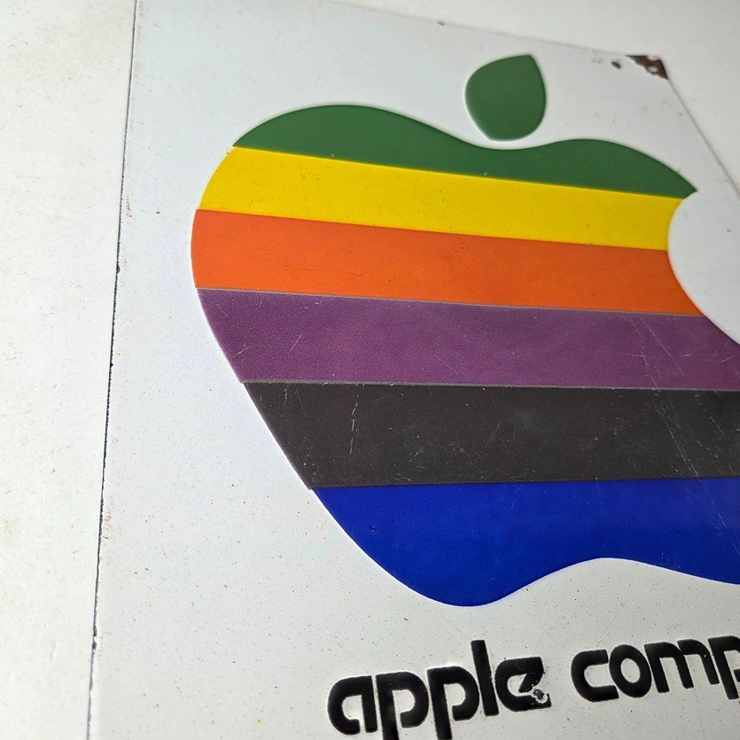 Vintage Apple Computers Sign - Authorized Dealer Service Gas Porcelain Sign - Image 6