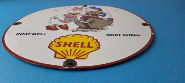 Vintage Boat Shell Gasoline Sign Walt Disney Old Wooden Boat Gas Oil Pump Sign 305767087656 10