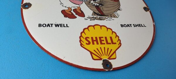 Vintage Boat Shell Gasoline Sign Walt Disney Old Wooden Boat Gas Oil Pump Sign 305767087656 6