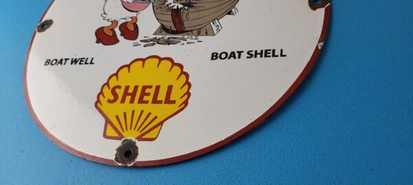 Vintage Boat Shell Gasoline Sign Walt Disney Old Wooden Boat Gas Oil Pump Sign 305767087656 9