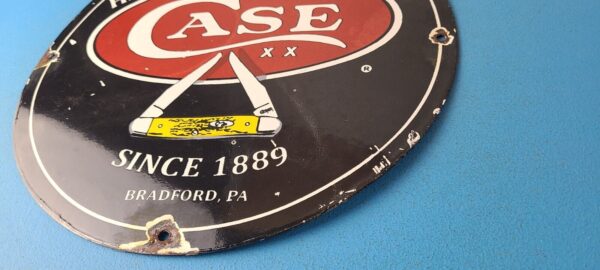 Vintage Case Knives Sign Porcelain Service Station Store Gas Pump Sign 305774080836 9