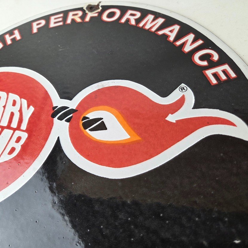 Vintage Cherry Bomb Sign - Auto Mechanic Exhaust Gas Pump Hot Rod Porcelain Sign - Image 4