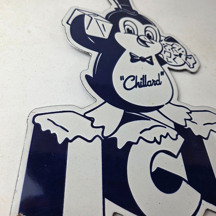 Vintage Chillard Ice Sign - Ice Cubes Chilly Willy Gas Service Porcelain Sign - Image 6