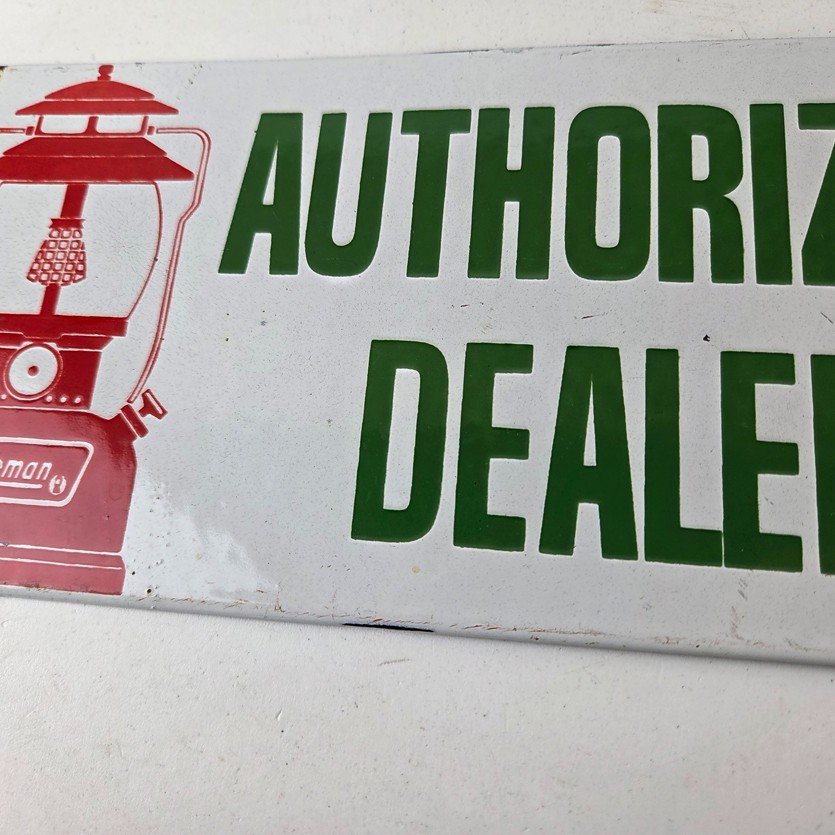 Vintage Coleman Sales Sign - Gas Auto Dealer Garage Shop Porcelain Sign - Image 3