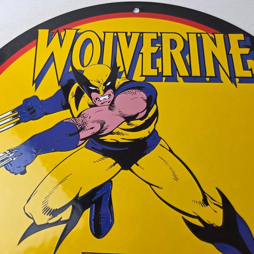 Vintage Conoco Gasoline Porcelain Sign - Wolverine X-Men Comics Gas Pump Sign - Image 3