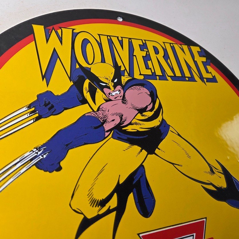 Vintage Conoco Gasoline Porcelain Sign - Wolverine X-Men Comics Gas Pump Sign - Image 5