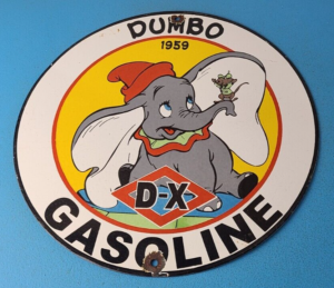 Vintage DX Diamond Motor Oil Sign Dumbo Gasoline Outboard Pump Porcelain Sign 305892176056