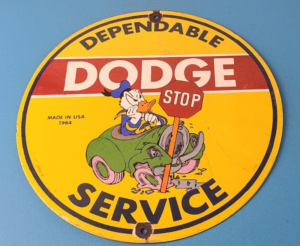 Vintage Dodge Sign Old Muscle Gas Cars Sales Service Porcelain Sign 305868077906