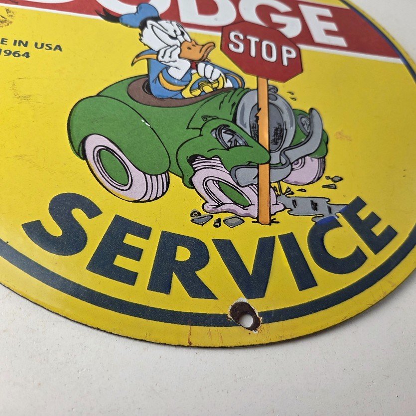 Vintage Dodge Sign - Old Muscle Gas Cars Sales Service Porcelain Sign - Image 11