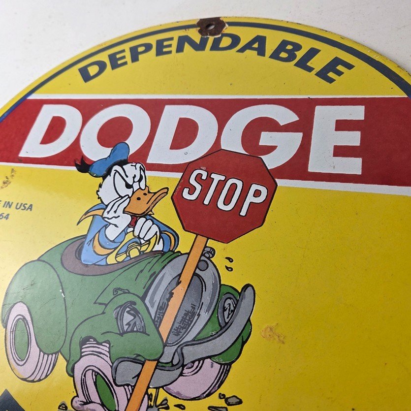 Vintage Dodge Sign - Old Muscle Gas Cars Sales Service Porcelain Sign - Image 12
