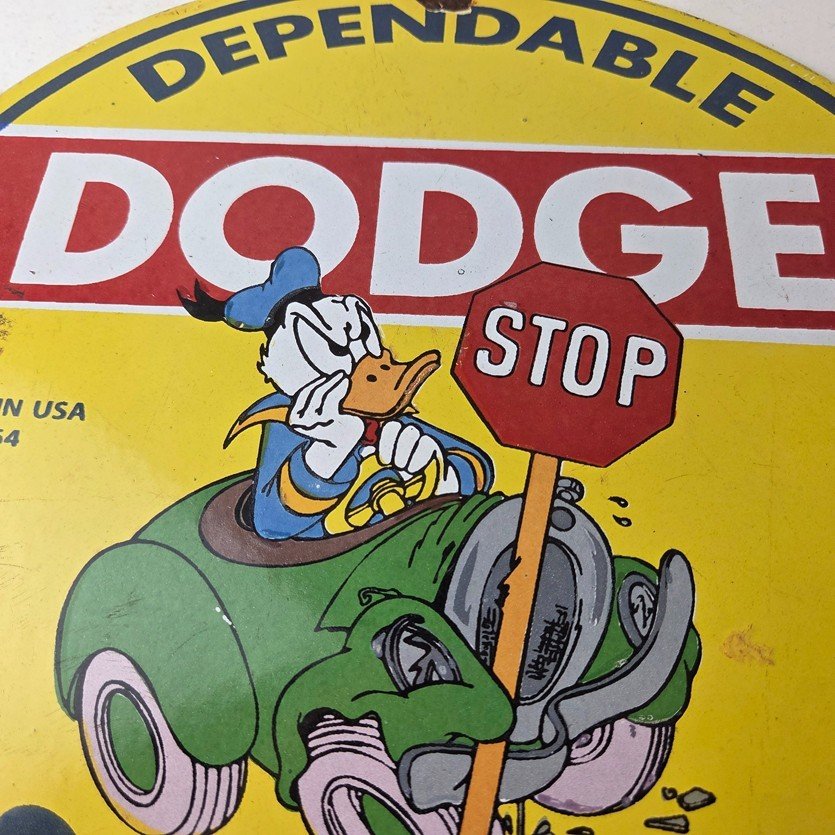 Vintage Dodge Sign - Old Muscle Gas Cars Sales Service Porcelain Sign - Image 3