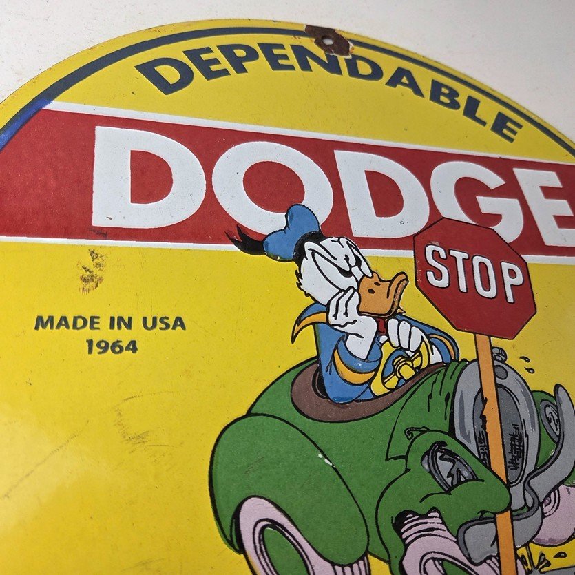 Vintage Dodge Sign - Old Muscle Gas Cars Sales Service Porcelain Sign - Image 5