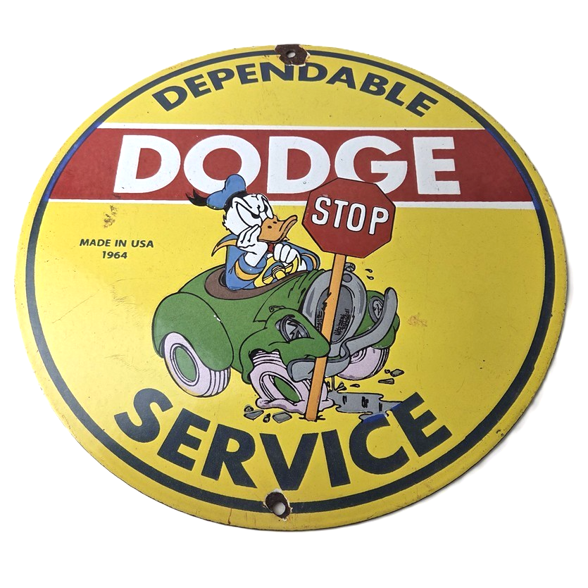 Vintage Dodge Sign - Old Muscle Gas Cars Sales Service Porcelain Sign