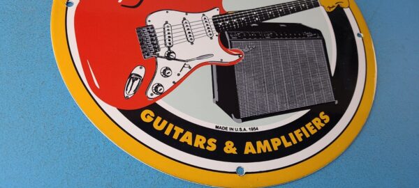 Vintage Electric Guitars Sign Amplifiers Acoustic Sales Service Gas Pump Sign 305375990976 6