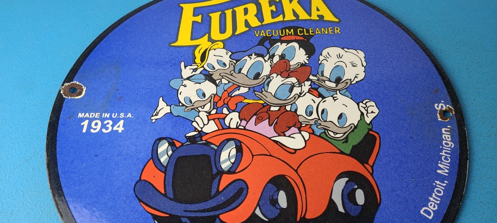 Vintage Eureka Vacuum Sign - Shop Shop Porcelain Store Display Gas Station Sign - Image 4