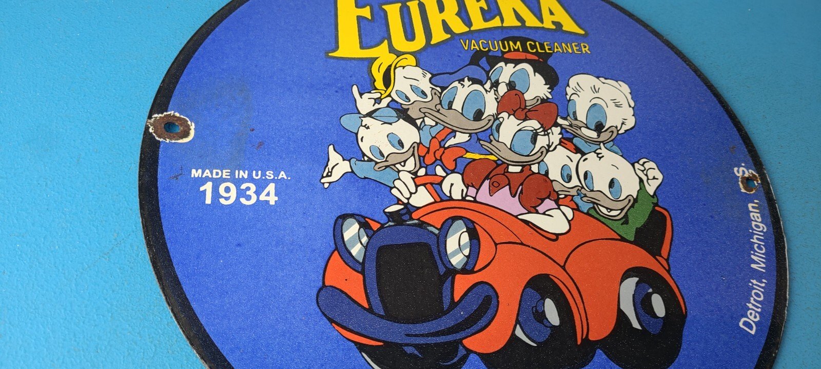 Vintage Eureka Vacuum Sign - Shop Shop Porcelain Store Display Gas Station Sign - Image 6