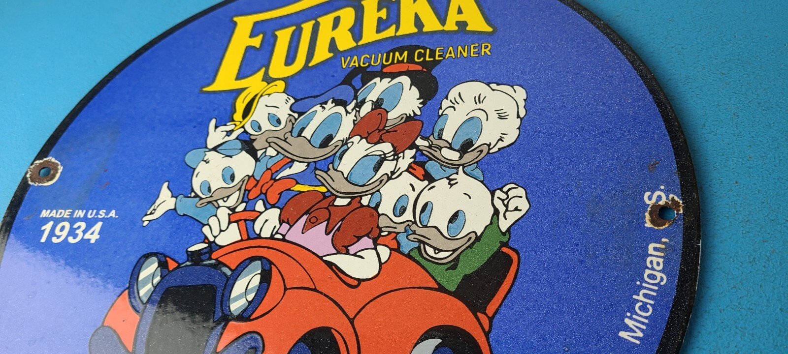 Vintage Eureka Vacuum Sign - Shop Shop Porcelain Store Display Gas Station Sign - Image 9