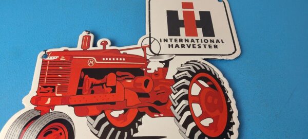 Vintage Farmall International Harvester Sign Porcelain Farm Barn Gas Pump Sign 305775681266 2