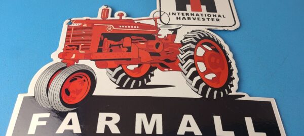 Vintage Farmall International Harvester Sign Porcelain Farm Barn Gas Pump Sign 305775681266 3