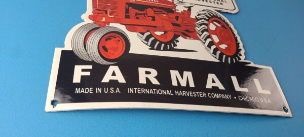 Vintage Farmall International Harvester Sign Porcelain Farm Barn Gas Pump Sign 305775681266 6