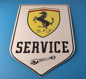 Vintage Ferrari Sign Porcelain Auto Service Dealer Gas Pump Sign 305867578806