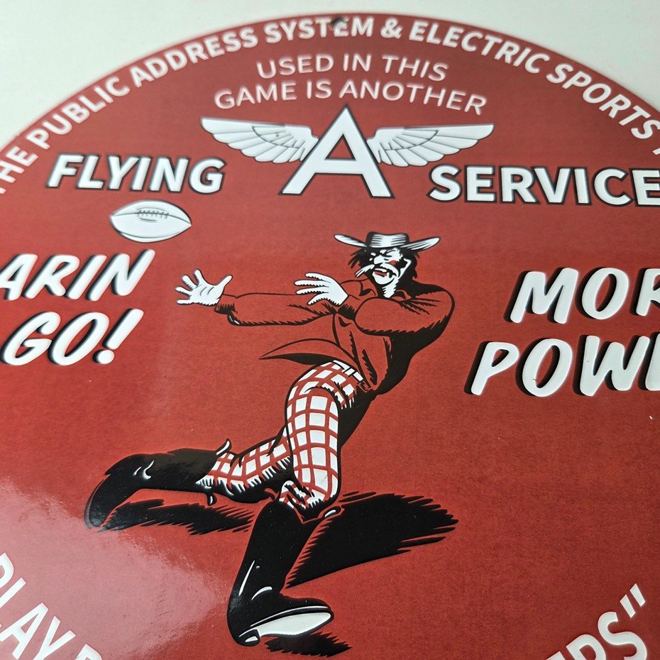 Vintage Flying A Gasoline Sign - 49ers Football Sports Porcelain Gas Pump Sign - Image 4