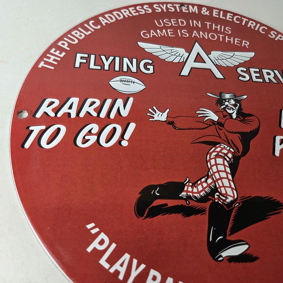 Vintage Flying A Gasoline Sign - 49ers Football Sports Porcelain Gas Pump Sign - Image 6