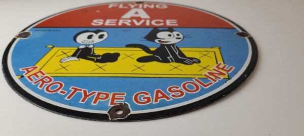 Vintage Flying A Gasoline Sign Felix the Cat Sign Porcelain Gas Pump Sign 305788428146 10