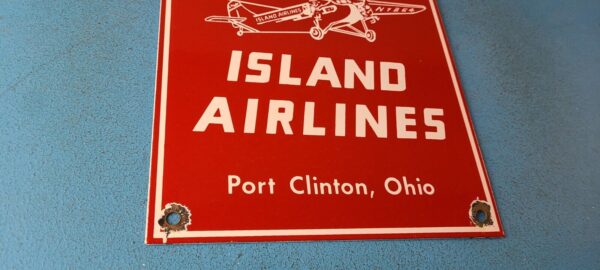 Vintage Ford Tri Motor Sign Aviation Gas Pump Airplane Hangar Porcelain Sign