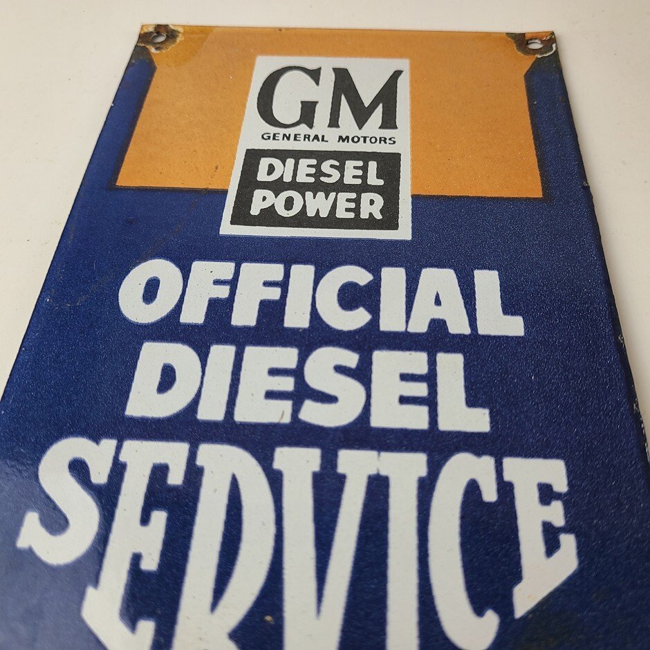 Vintage General Motors Sign - GM Automobiles Trucks Gas Diesel Porcelain Sign - Image 12