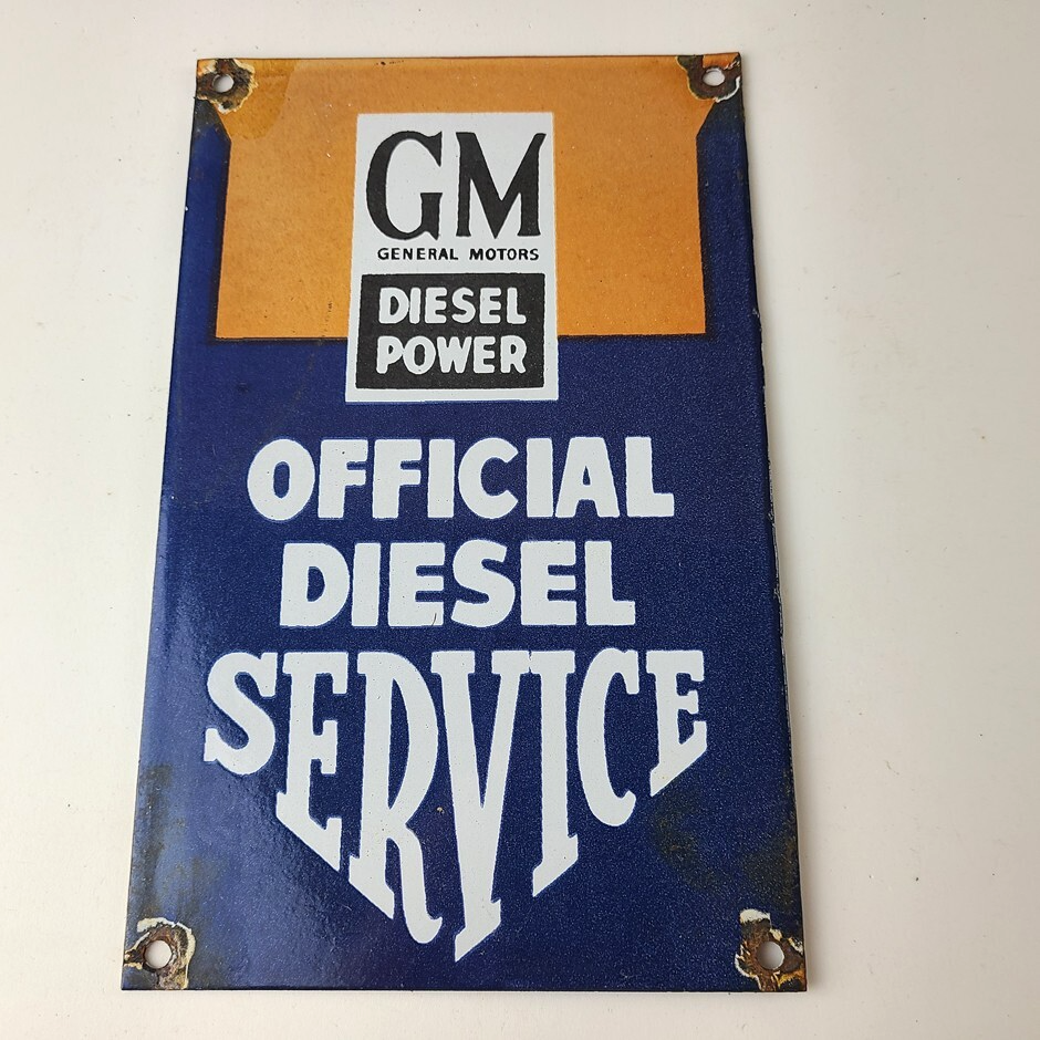 Vintage General Motors Sign - GM Automobiles Trucks Gas Diesel Porcelain Sign - Image 13
