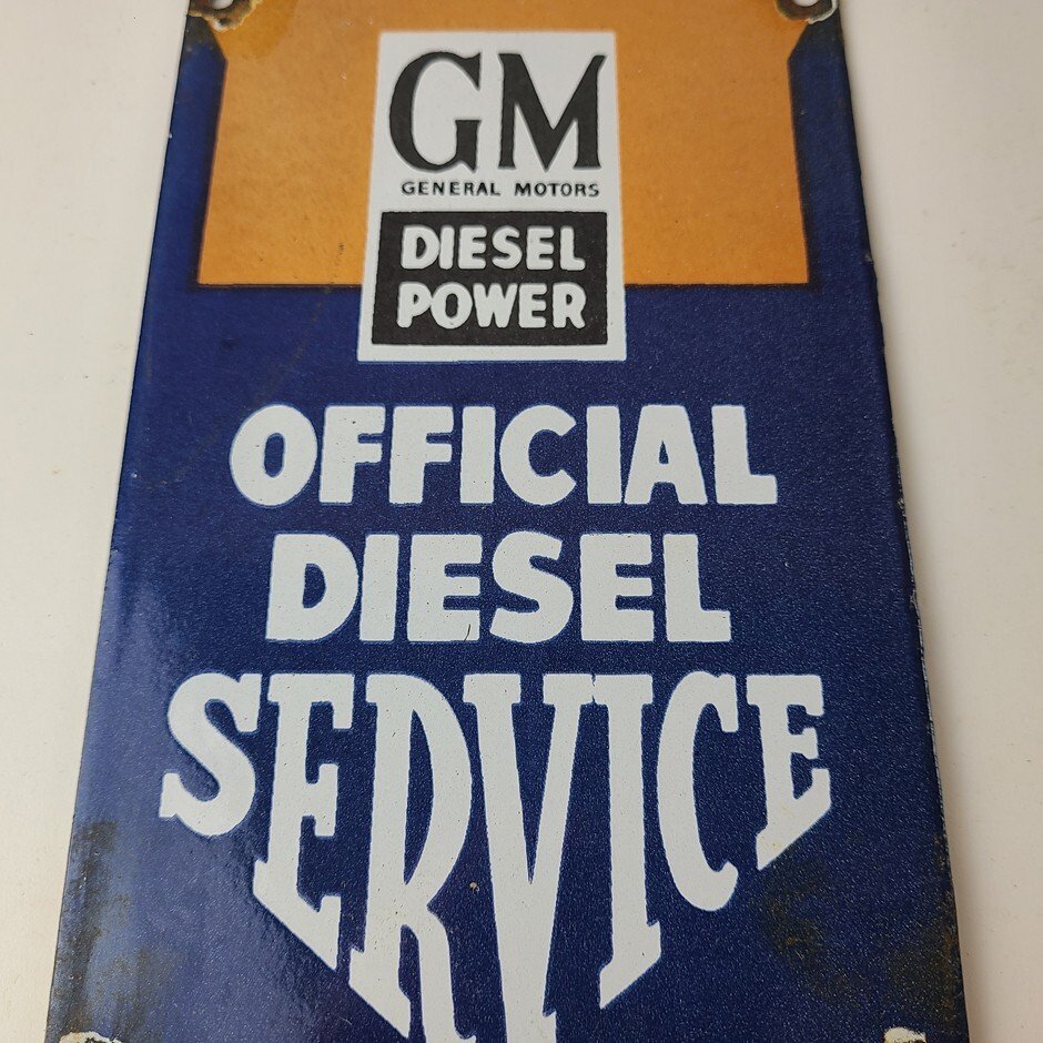 Vintage General Motors Sign - GM Automobiles Trucks Gas Diesel Porcelain Sign - Image 4