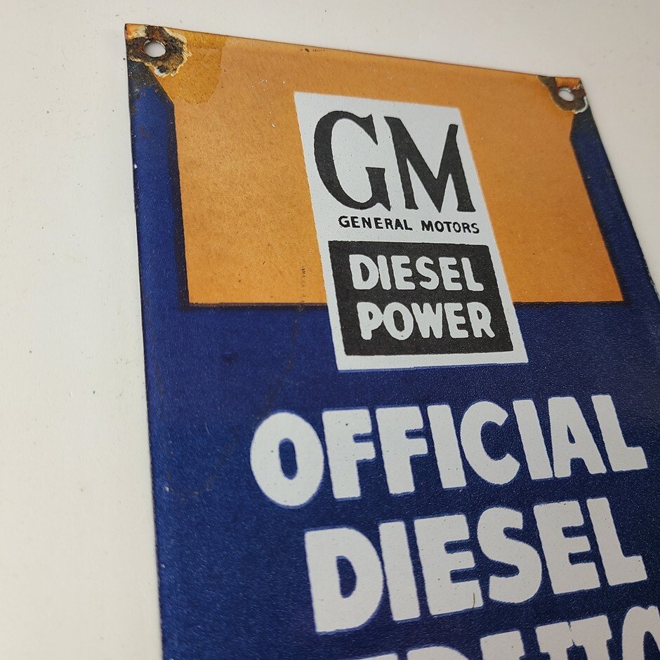 Vintage General Motors Sign - GM Automobiles Trucks Gas Diesel Porcelain Sign - Image 5