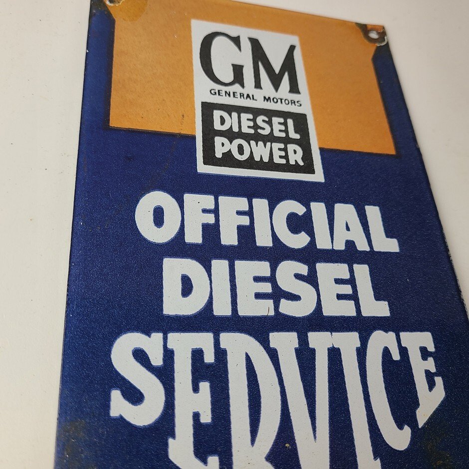 Vintage General Motors Sign - GM Automobiles Trucks Gas Diesel Porcelain Sign - Image 6