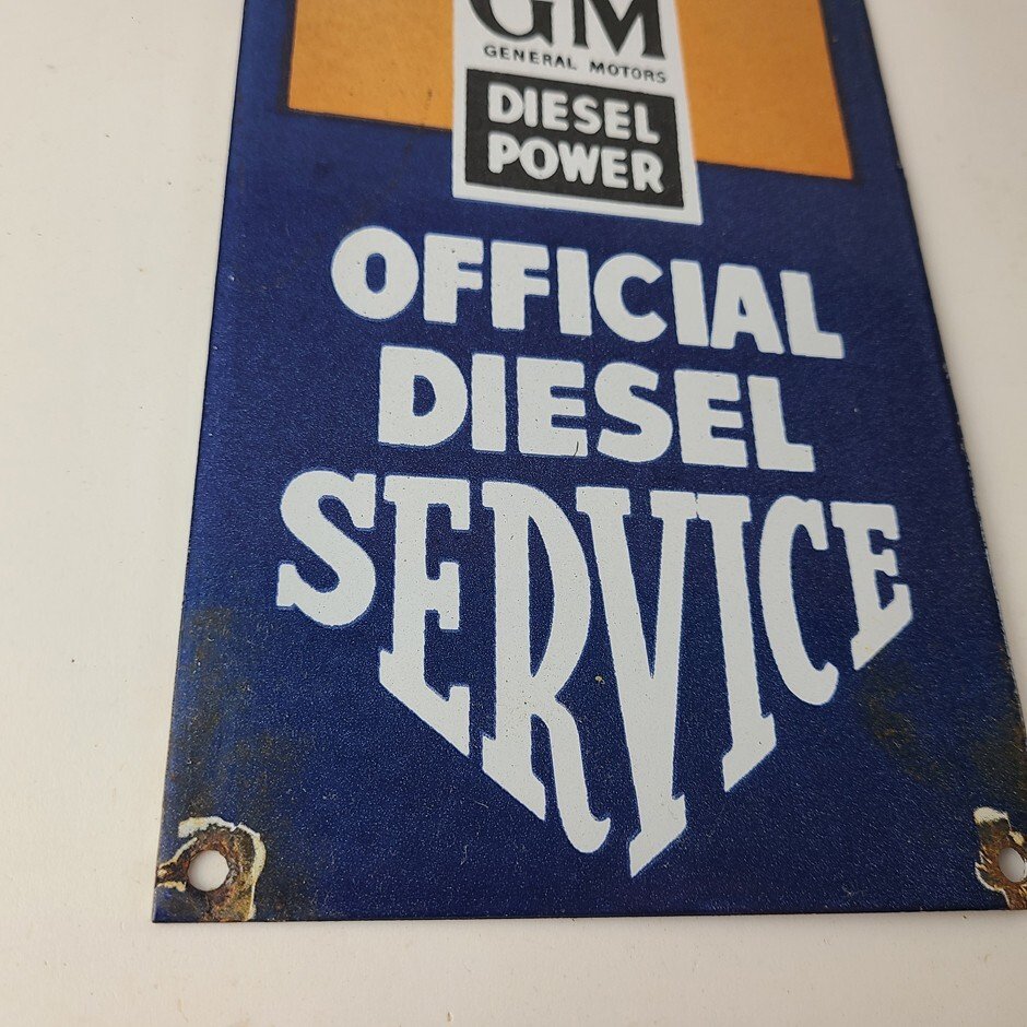 Vintage General Motors Sign - GM Automobiles Trucks Gas Diesel Porcelain Sign - Image 7
