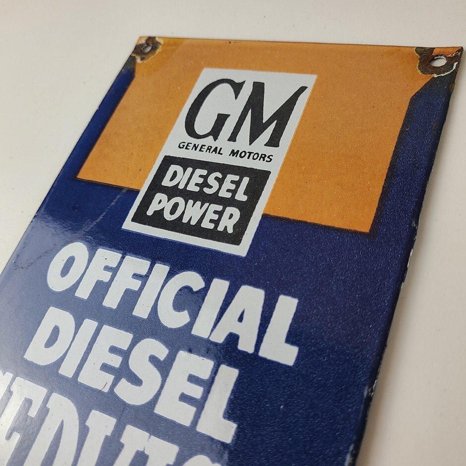 Vintage General Motors Sign - GM Automobiles Trucks Gas Diesel Porcelain Sign - Image 8