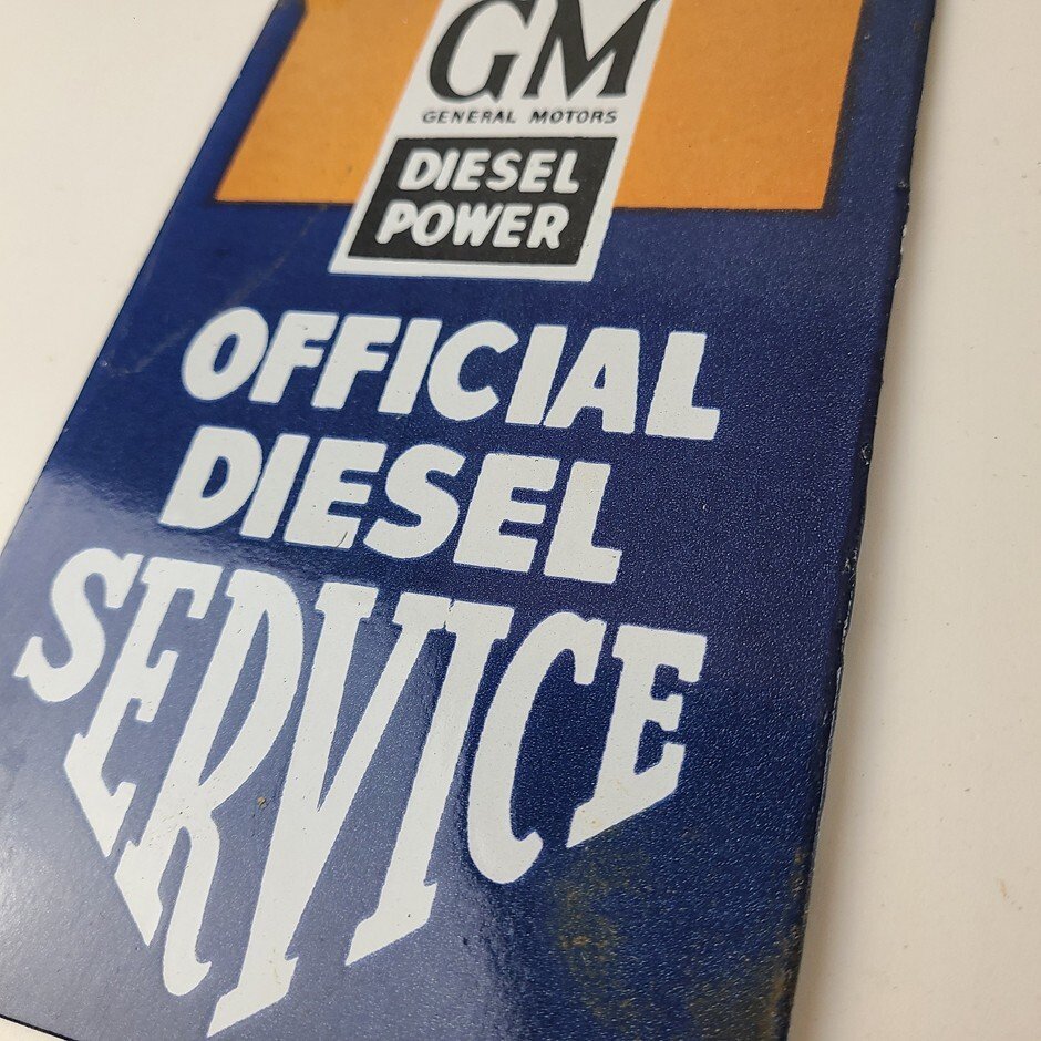 Vintage General Motors Sign - GM Automobiles Trucks Gas Diesel Porcelain Sign - Image 9