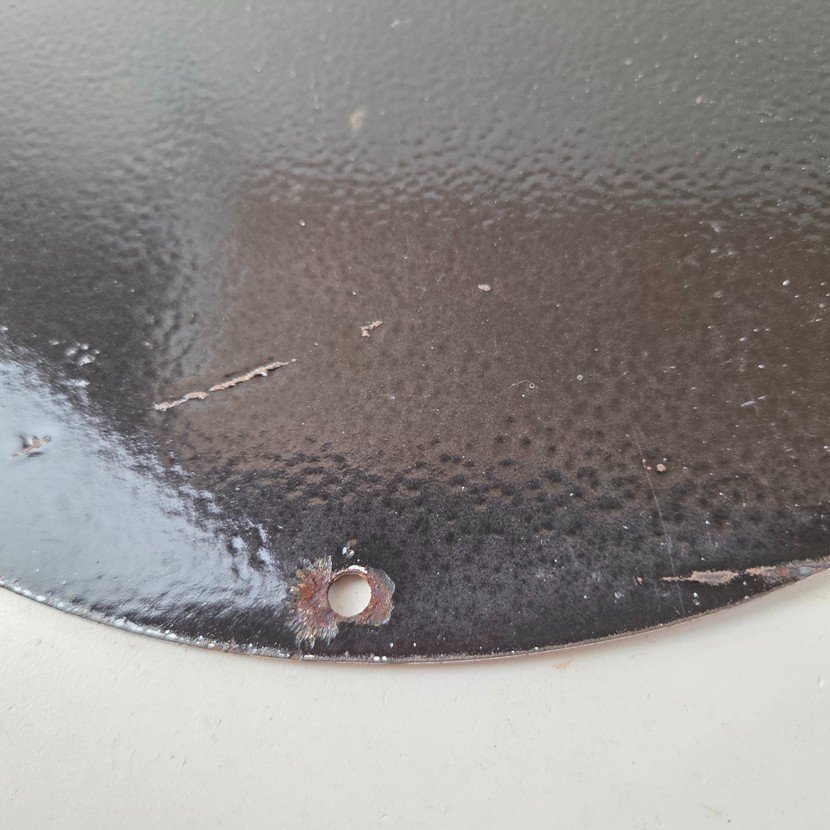 Vintage Gibson Guitars - Acoustic Electric Bass Porcelain Gas Station Goofy Sign - Image 8