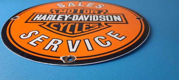 Vintage Harley Davidson Motorcycles Sign Gas Pump Porcelain Genuine Parts Sign 305553058186 10