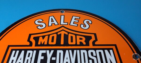 Vintage Harley Davidson Motorcycles Sign Gas Pump Porcelain Genuine Parts Sign 305553058186 12