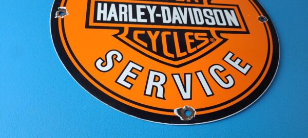 Vintage Harley Davidson Motorcycles Sign Gas Pump Porcelain Genuine Parts Sign 305553058186 6