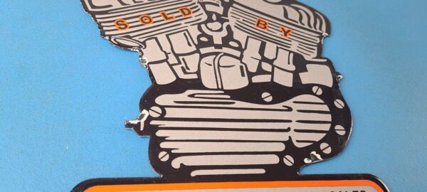 Vintage Harley Davidson Motorcycles Sign - USA Engine Repair Service Gas Sign - Image 6