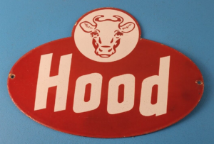 Vintage Hood Ice Cream Sign Porcelain Gas Pump Dairy Cow Milk Service Sign 305863730116