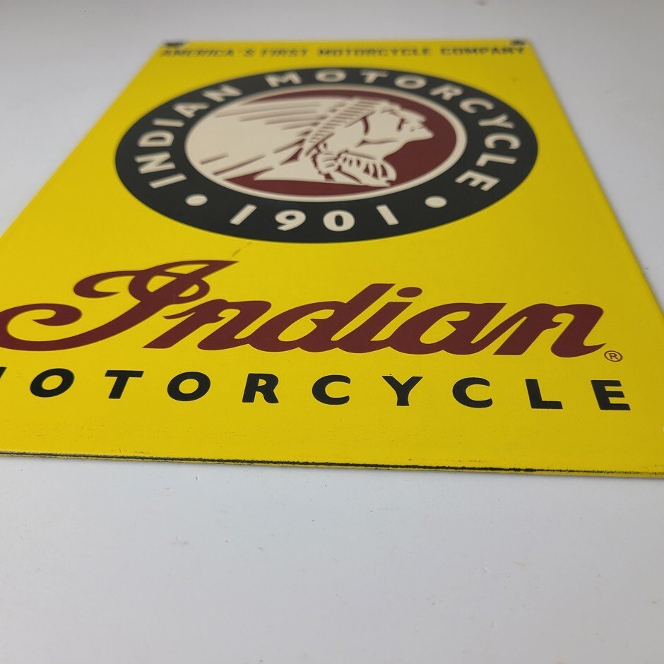 Vintage Indian Motorcycles Sign - Parts Dealership Service Porcelain Gas Sign - Image 11