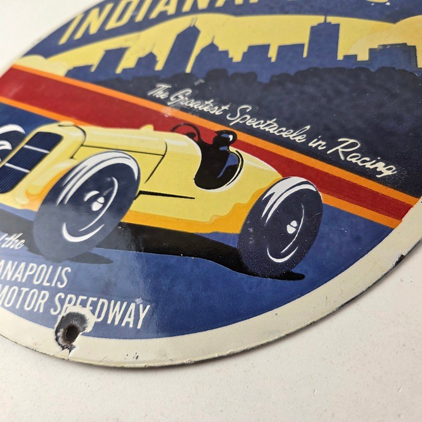 Vintage Indianapolis Speedway Sign - Porcelain Motor Racing Automobilia Sign - Image 14