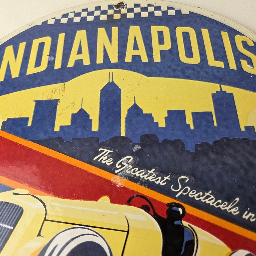 Vintage Indianapolis Speedway Sign - Porcelain Motor Racing Automobilia Sign - Image 3