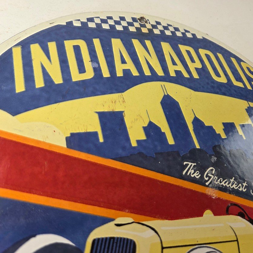 Vintage Indianapolis Speedway Sign - Porcelain Motor Racing Automobilia Sign - Image 5