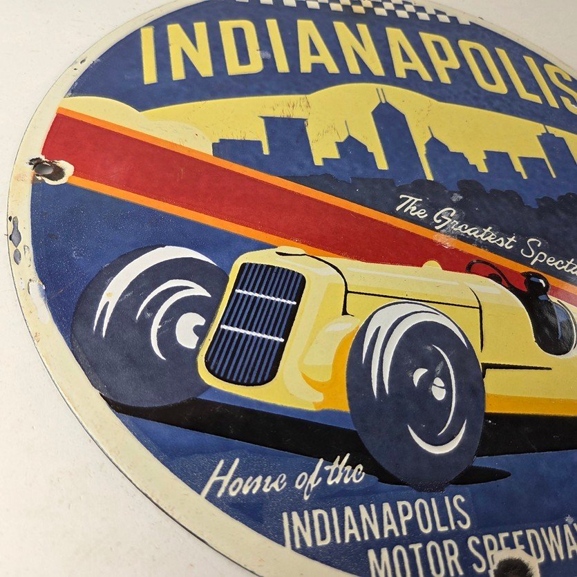 Vintage Indianapolis Speedway Sign - Porcelain Motor Racing Automobilia Sign - Image 6
