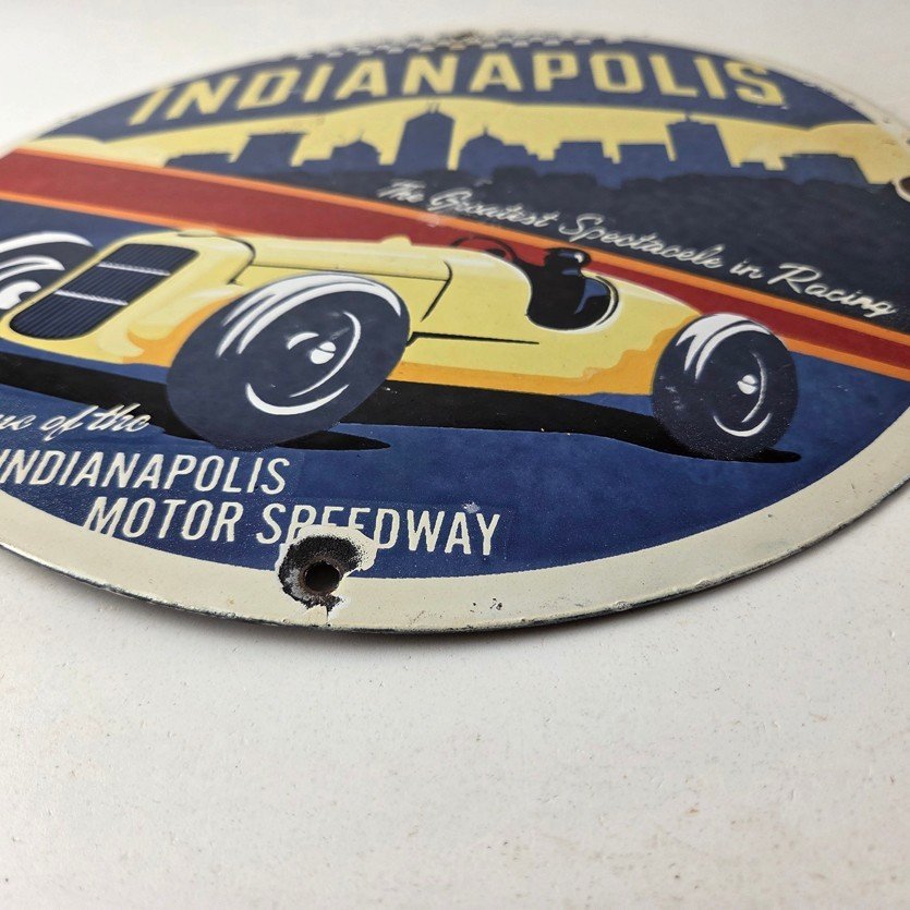 Vintage Indianapolis Speedway Sign - Porcelain Motor Racing Automobilia Sign - Image 10